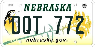 NE license plate DQT772