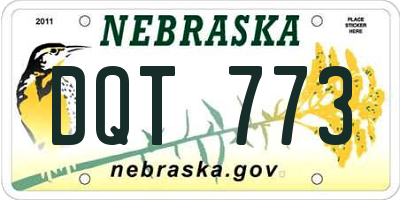 NE license plate DQT773