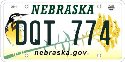 NE license plate DQT774