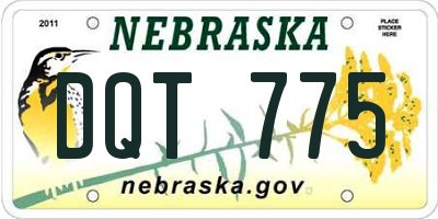 NE license plate DQT775