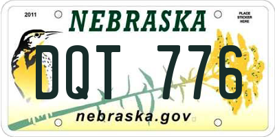 NE license plate DQT776