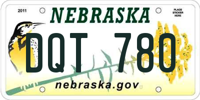 NE license plate DQT780