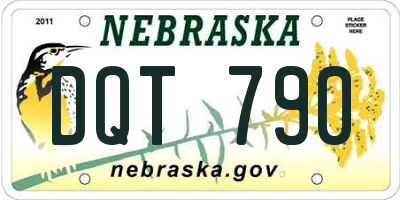 NE license plate DQT790