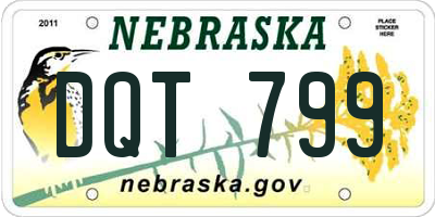 NE license plate DQT799