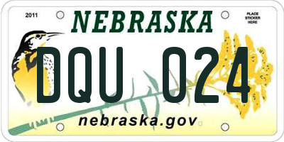 NE license plate DQU024
