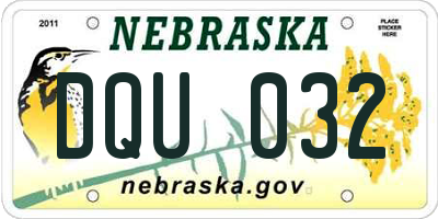 NE license plate DQU032