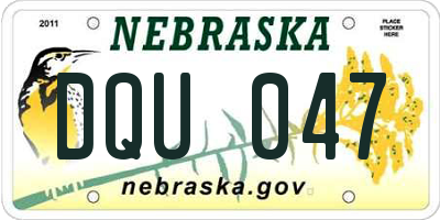 NE license plate DQU047