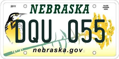 NE license plate DQU055