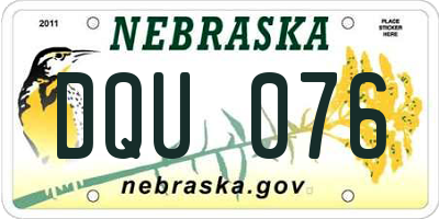 NE license plate DQU076