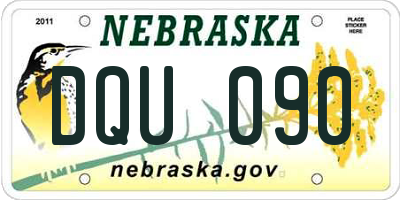 NE license plate DQU090