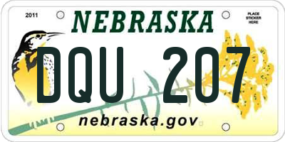 NE license plate DQU207