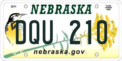 NE license plate DQU210