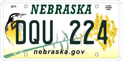 NE license plate DQU224