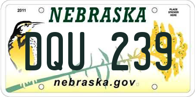 NE license plate DQU239