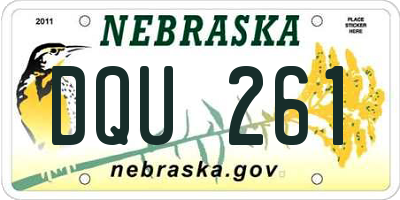 NE license plate DQU261