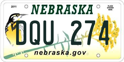 NE license plate DQU274