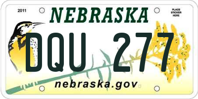 NE license plate DQU277