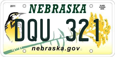 NE license plate DQU321