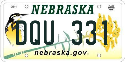 NE license plate DQU331