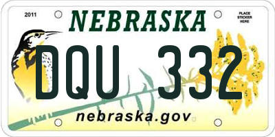 NE license plate DQU332