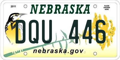NE license plate DQU446