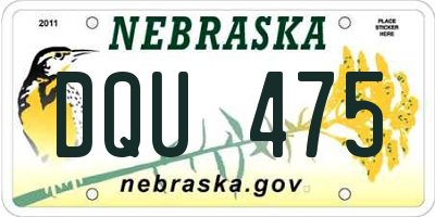NE license plate DQU475