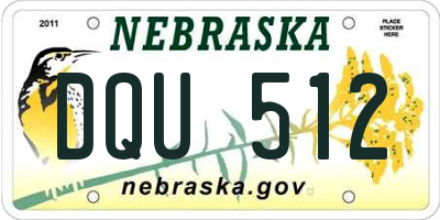 NE license plate DQU512