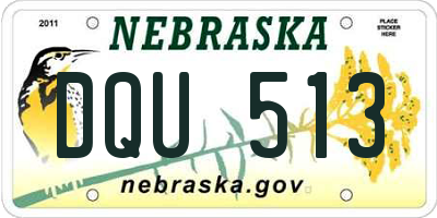 NE license plate DQU513