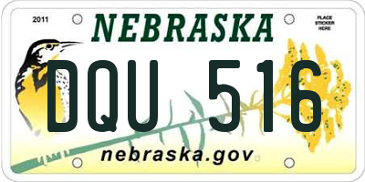 NE license plate DQU516