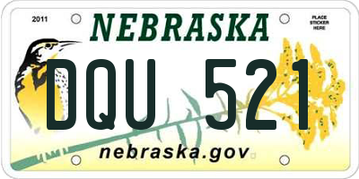 NE license plate DQU521