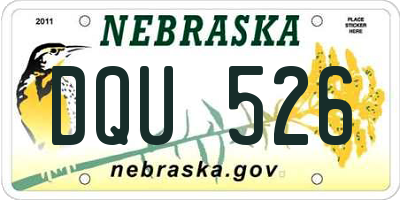 NE license plate DQU526