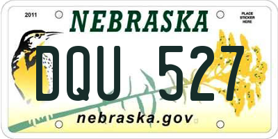 NE license plate DQU527