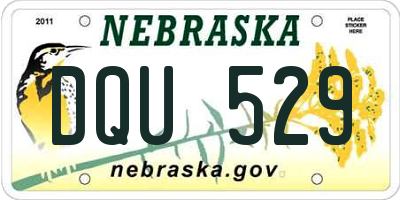 NE license plate DQU529