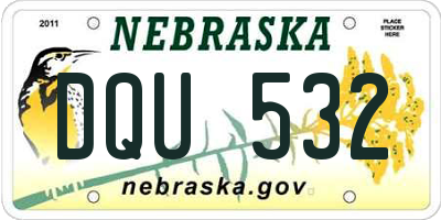 NE license plate DQU532
