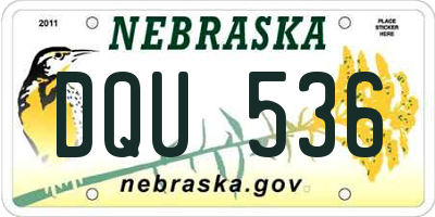 NE license plate DQU536