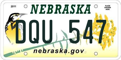 NE license plate DQU547