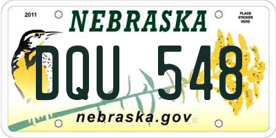 NE license plate DQU548