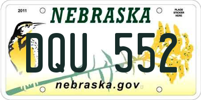 NE license plate DQU552