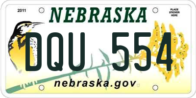 NE license plate DQU554