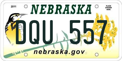 NE license plate DQU557