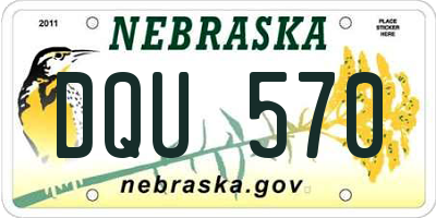NE license plate DQU570