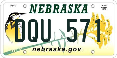 NE license plate DQU571