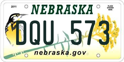 NE license plate DQU573