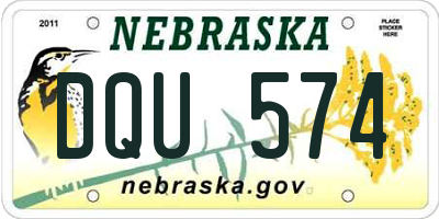NE license plate DQU574