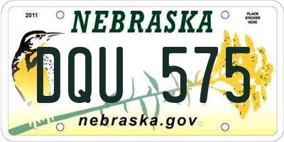 NE license plate DQU575