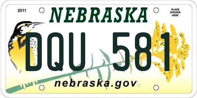 NE license plate DQU581