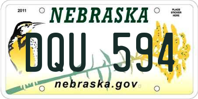 NE license plate DQU594