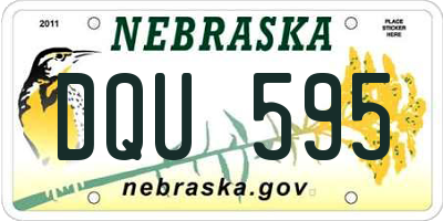 NE license plate DQU595