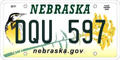 NE license plate DQU597