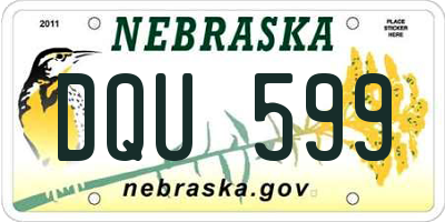 NE license plate DQU599